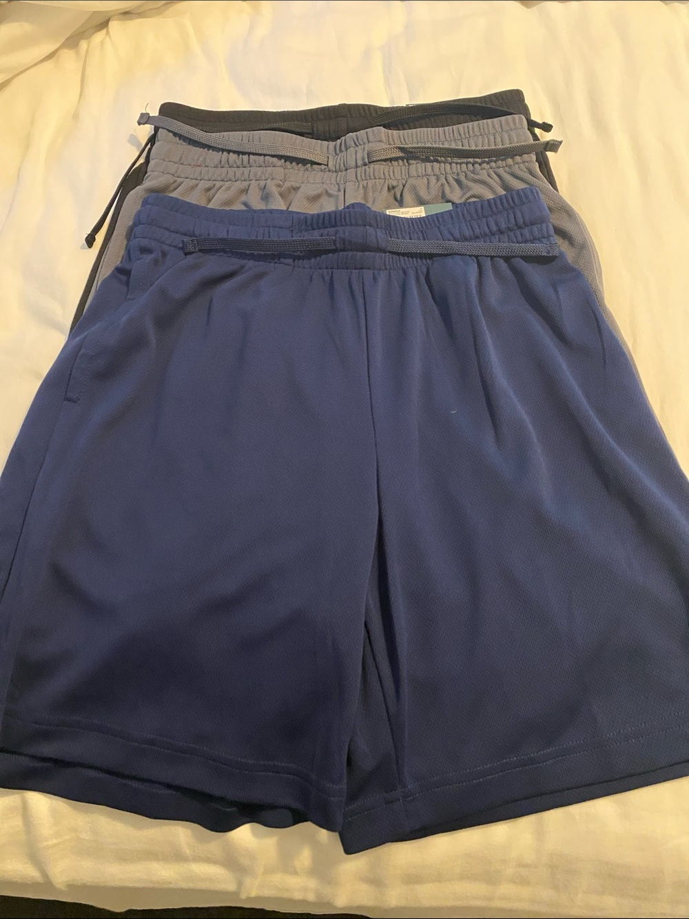 Bundle NWT Tek Gear Men's Athletic Mesh Shorts in Blue Gray and Black. Size smal
